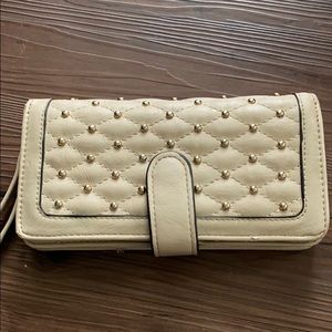 Tan studded wristlet